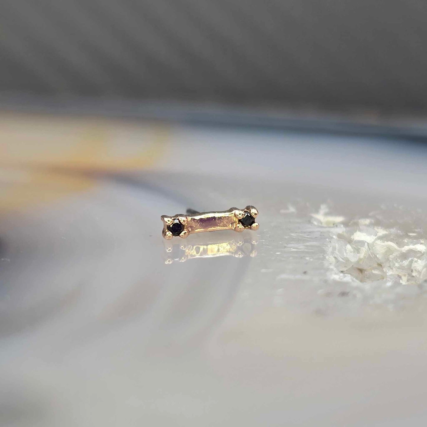 14k Gold Beam Threadless Pin End