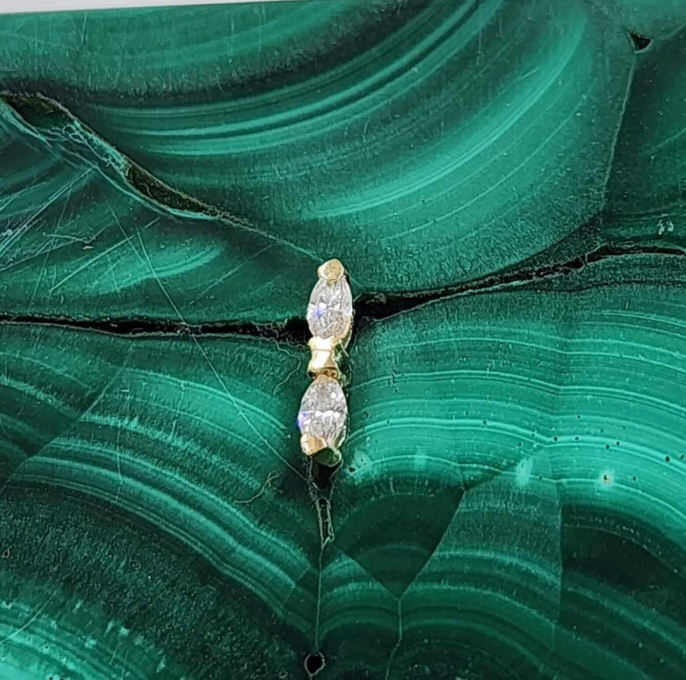 14k Gold Diamond Crush Threadless End