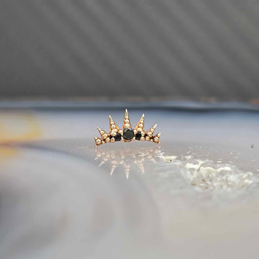 14k Medieval Threadless Pin End