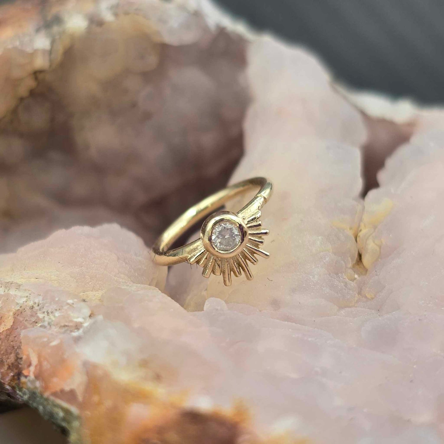 14k Gold Blaze Fixed Ring
