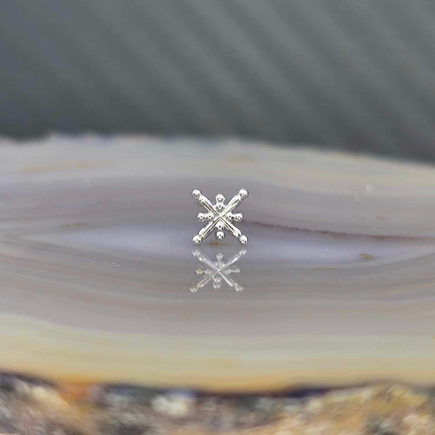 14k Gold, Gold Dust Threadless Pin End