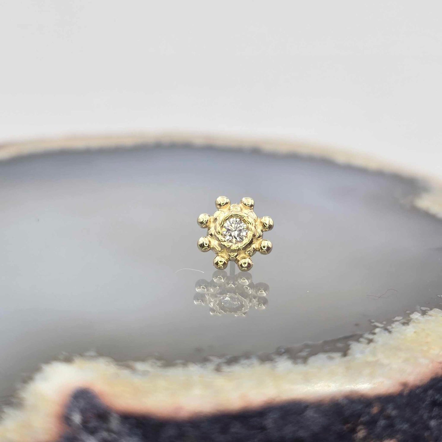 14k Gold Indian Wheel Threadless End
