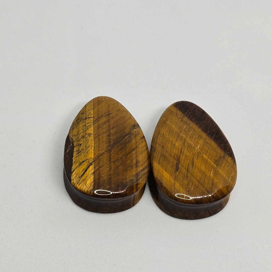 Double Flare Stone Teardrop Plugs (Pair)