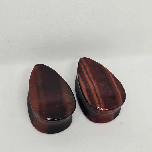 Double Flare Stone Teardrop Plugs (Pair)