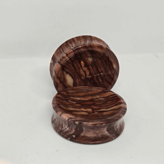 Double Flare Concave Stone Plugs (Pairs)