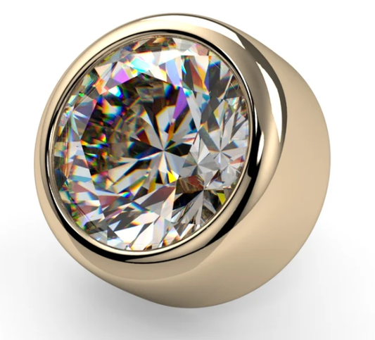 14k Gold Bezel Threadless End