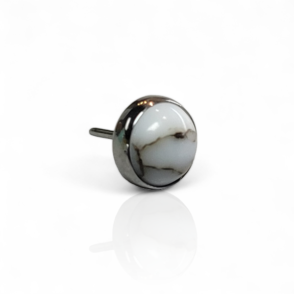 Titanium Threadless Bezel Cabochon Stone End (Body Circle)