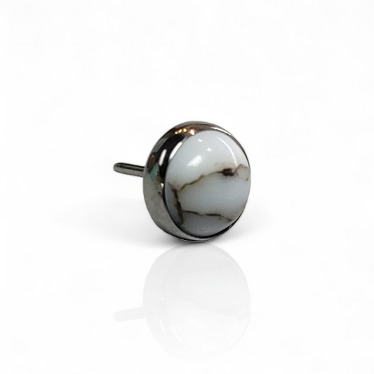 Titanium Threadless Bezel Cabochon Stone End (Body Circle)