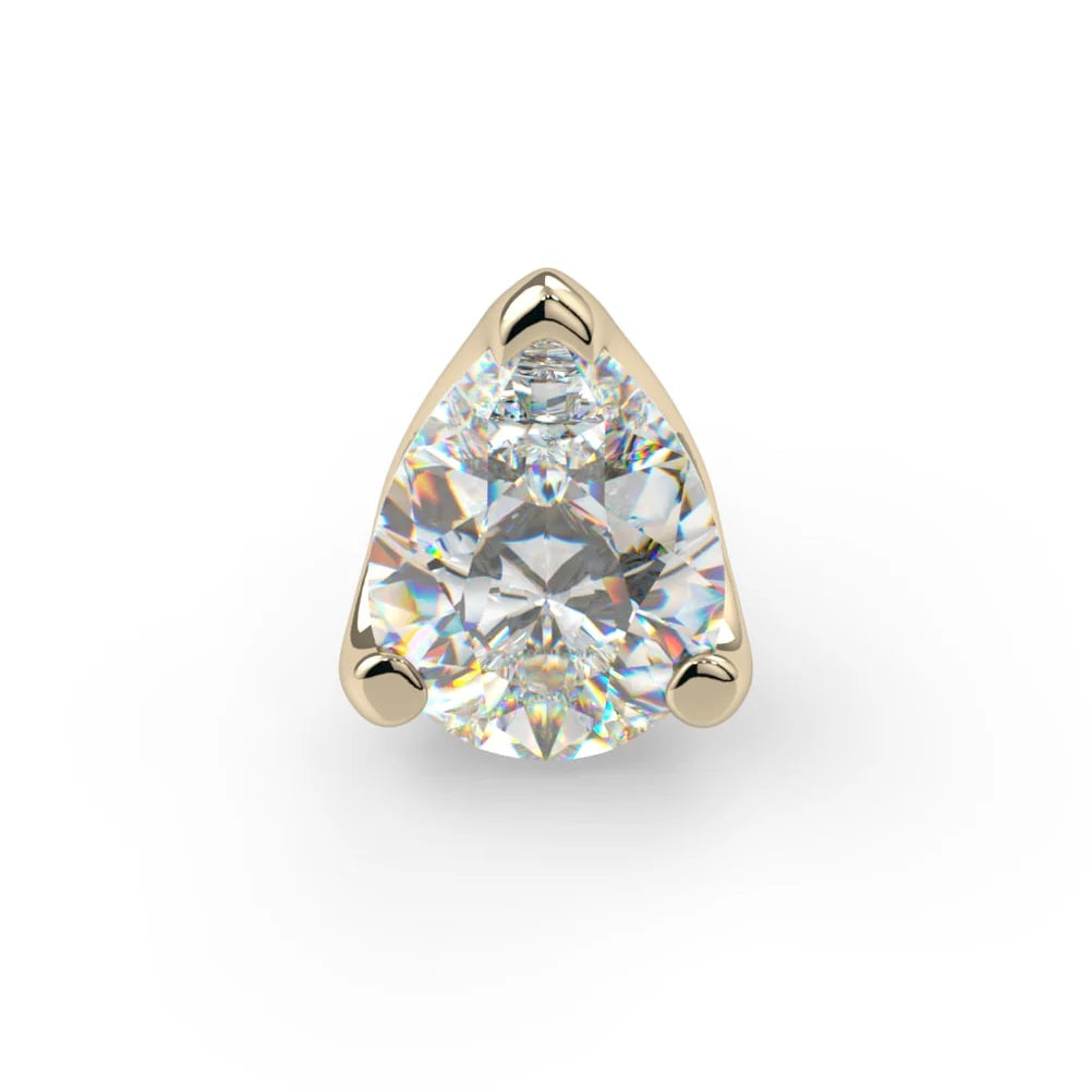 14k Gold Low-Profile Pear Prong Threadless End