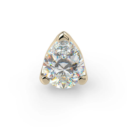 14k Gold Low-Profile Pear Prong Threadless End