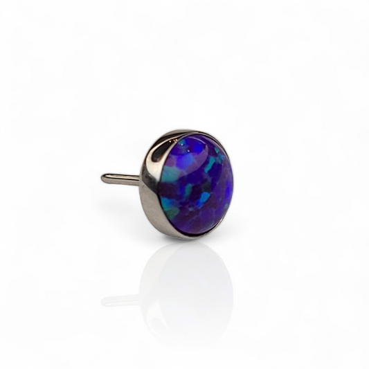 Titanium Threadless Bezel Cabochon Opal Ends (Body Circle)