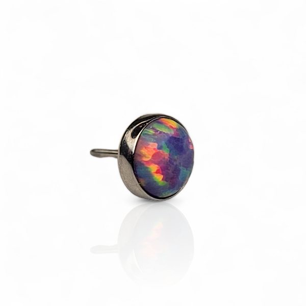 Titanium Threadless Bezel Cabochon Opal Ends (Body Circle)