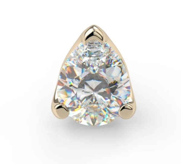 14k Gold Low Profile Pear Prong Threadless End