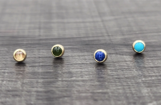 14k Gold Bezel Cabochon Threadless End