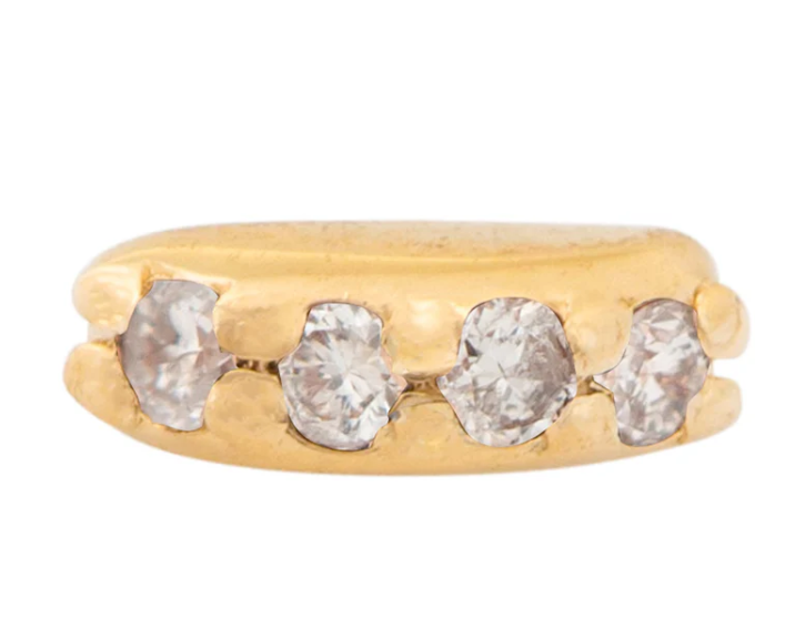 14k Gold Half Circle Threadless Pin End