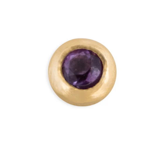 14k Gold Solitaire Bezel Threadless Pin End