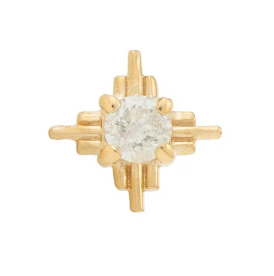 14k Gold Radiant Threadless Pin End