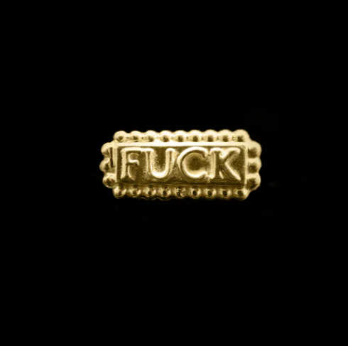 18k Gold Four Letter Word (Fuck) Threadless End