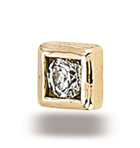 14k Gold Circle Square Threadless End