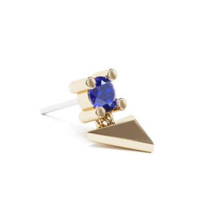 14k Gold Pyramid Dangle Threadless End