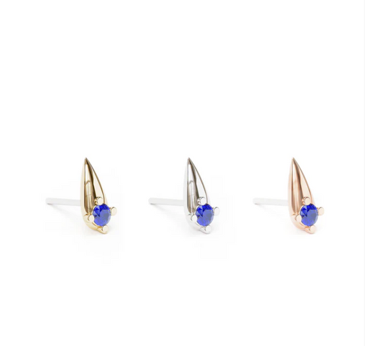 14k Gold Gem Spike Threadless End