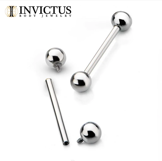 Straight Barbell Threaded Titanium (Invictus)