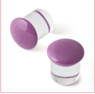 Small Color Front Single Flare Glass Plugs (single)