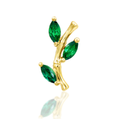 14k Gold Bamboo Blossom Threadless End