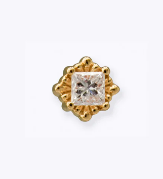 14k Gold Mélange Princess Threadless End