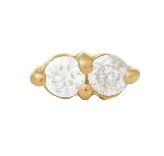 14k Gold Gemini Threadless Pin End