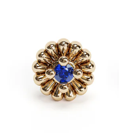 14K Gold Abstract Floral Threadless End