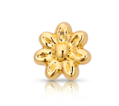 18K Gold 3mm Flower End
