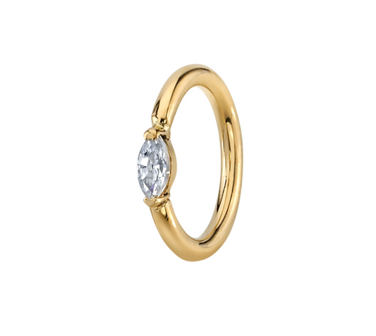 14k Gold Marquise V Prong Ring FORWARD FACING