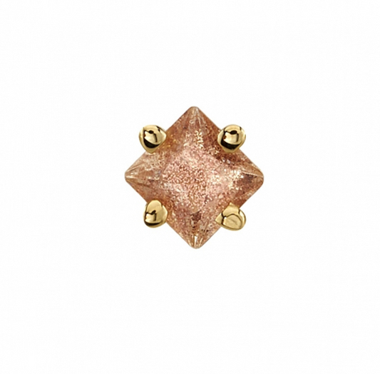 14k Gold Princess Prong - Gem On Axis