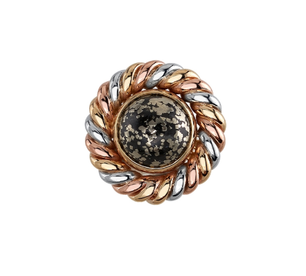 14k Gold Threaded Tri Tone Raine