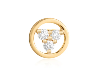 14k Gold Inner Circle Threadless End