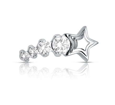 Threadless Titanium Cosmic Dust Faceted Gem End