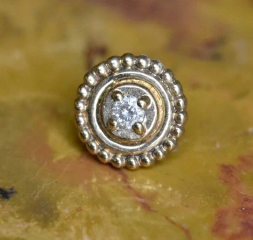 14k Gold Afghan Ring Threadless Pin End