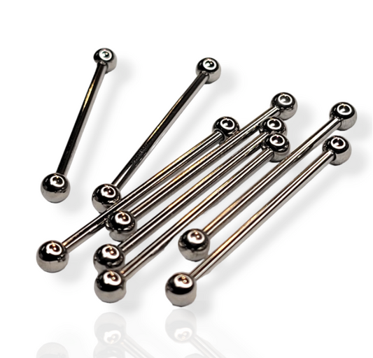 Standard Titanium Threaded Industrial Straight Barbell (Body Circle)