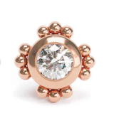 14K Gold Diamond Beaded Threadless End