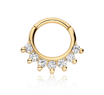 18K Yellow Gold Hera Faceted Gem Clicker #2
