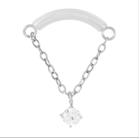 Titanium Floating Gem Threadless End - Hidden Helix