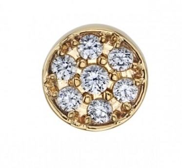 14k Gold 14g Threaded End with Micro Pavé Disc