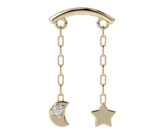 14k Gold Luna Hidden Helix Threadless End