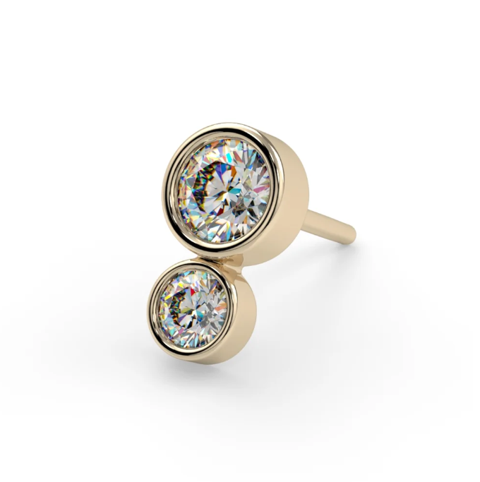 14k Gold Double Bezel Threadless End