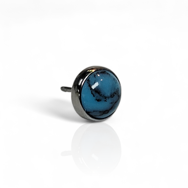 Titanium Threadless Bezel Cabochon Stone End (Body Circle)