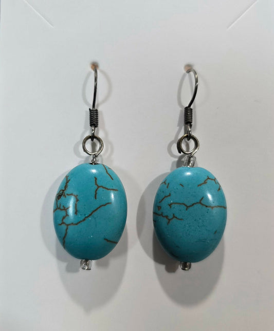 Oval Turquoise Earrings