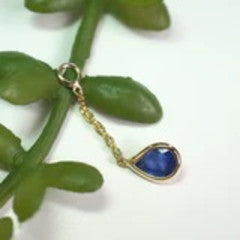 14k Gold Faceted Pear Bezel Gemstone Charm on Chain
