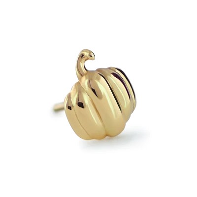 18k Gold Pumpkin Threadless Ends