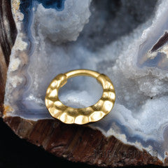14k Gold Plated Pounded Septum Clicker